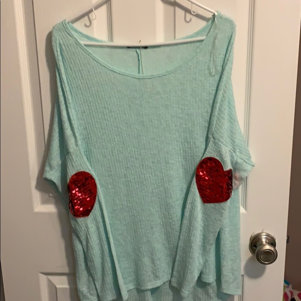 Mint green Valentine’s Day shirt